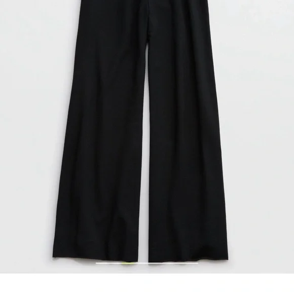 aerie Black Wide-Leg Drawstring Pants - Picture 3 of 5